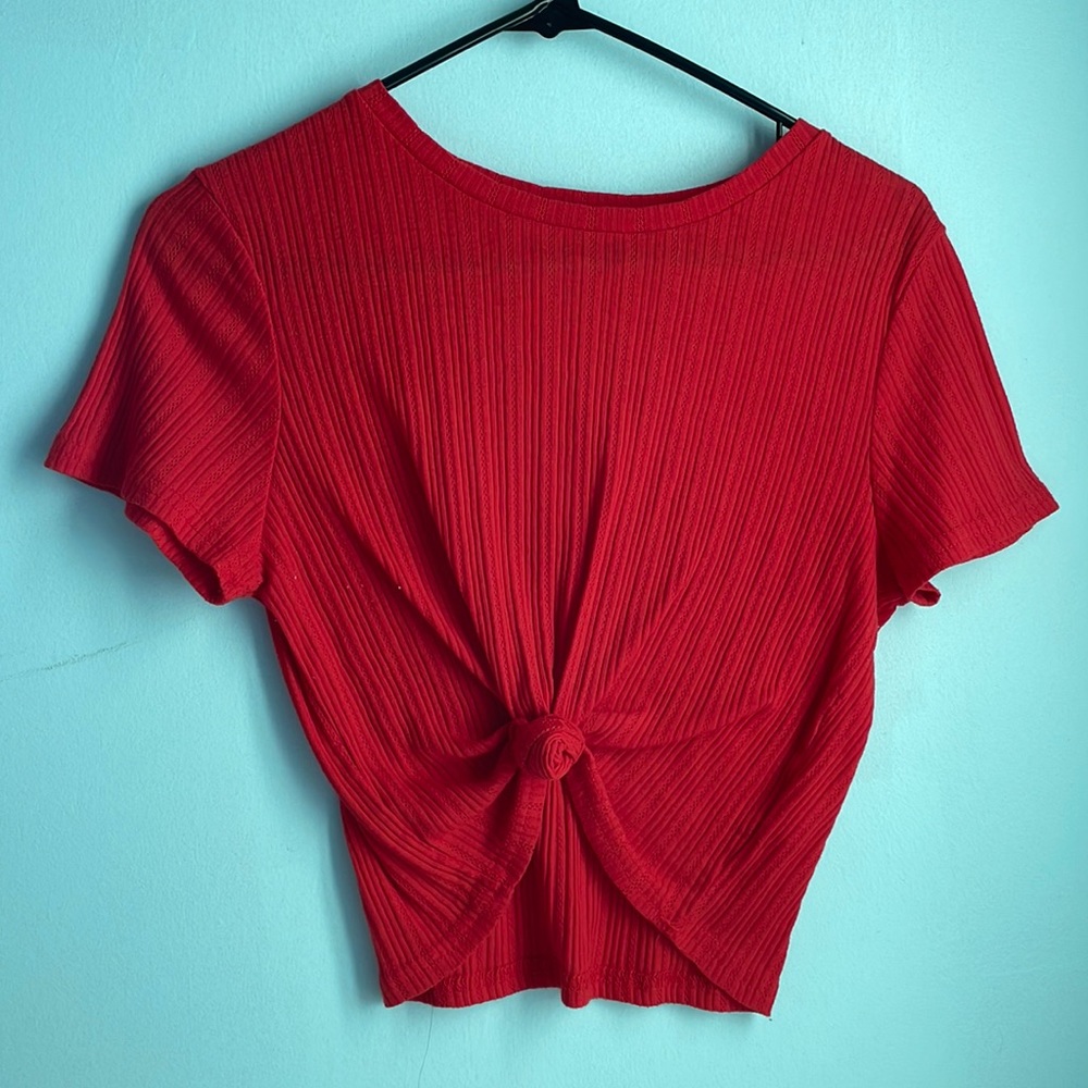 Red crop top